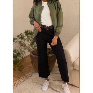 Able Francis Black Wide-Leg Cropped Pants Size 10